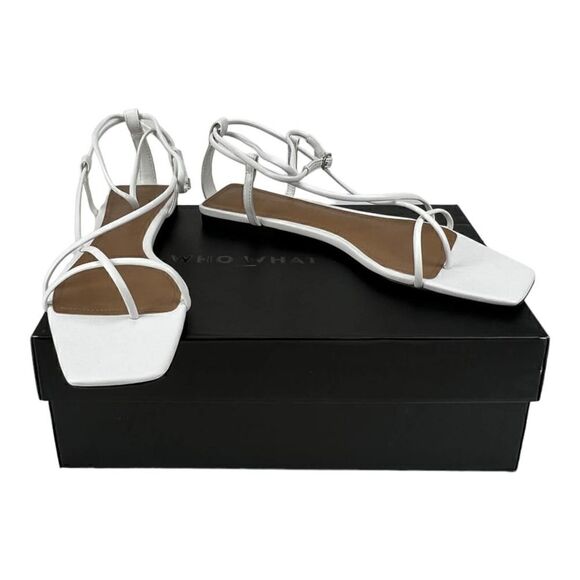 New Who What Wear Women US 7 Shoes White Straps Flat Gladiator Sandals  - Picture 7 of 10